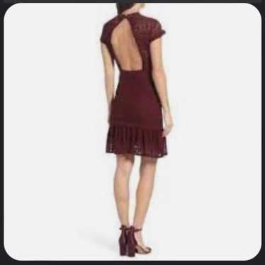 Foxiedox Ellie Fit and Flare Open Back Maroon Lace