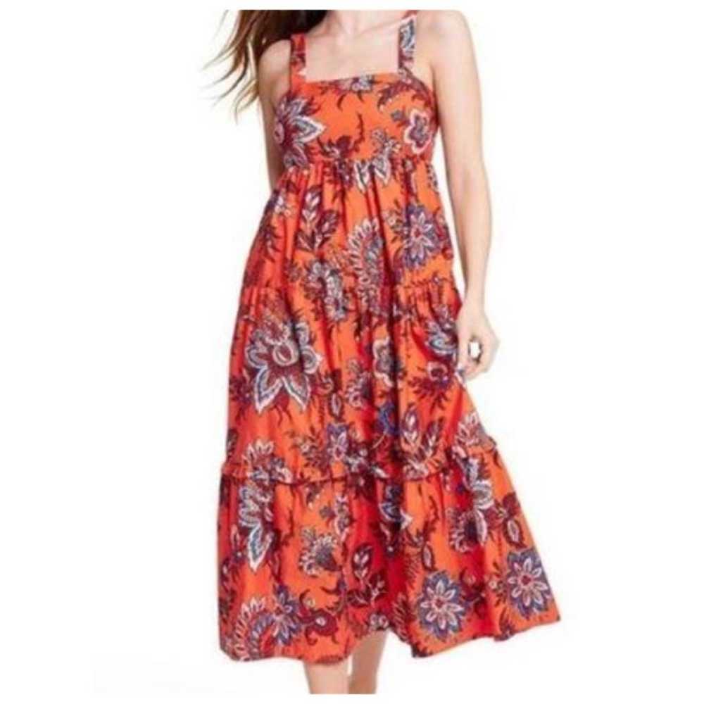RHODE x Target Orange Floral Print Maxi Dress - image 1