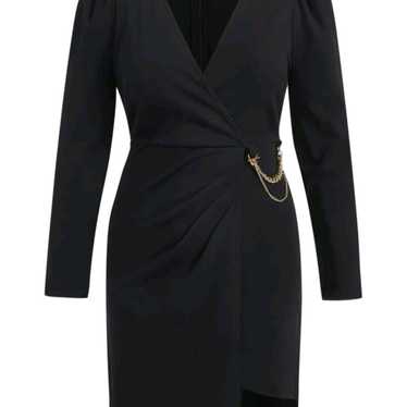 Black sheath dress with chain detail - image 1