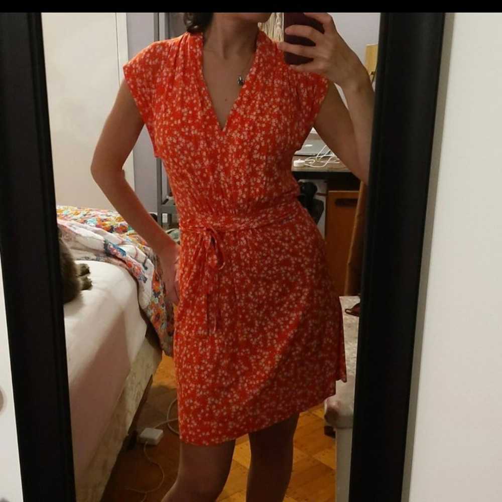 French connection red floral tie dress - image 1