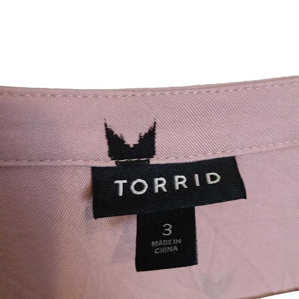 Torrid Womens 3X Pink Ikat Short Sleeves Button F… - image 6