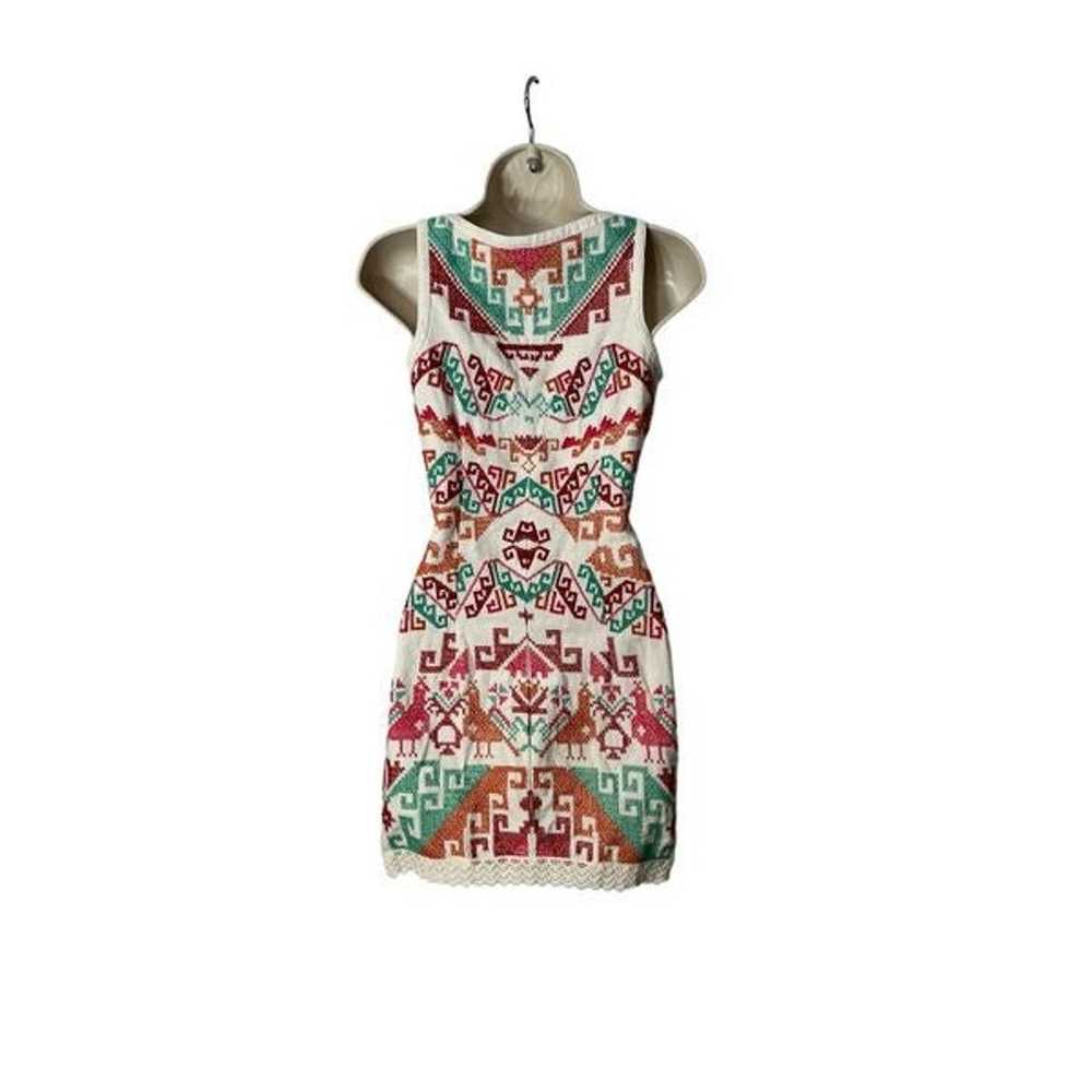 Free People Aztec Embroidered Shift Dress Tribal … - image 3
