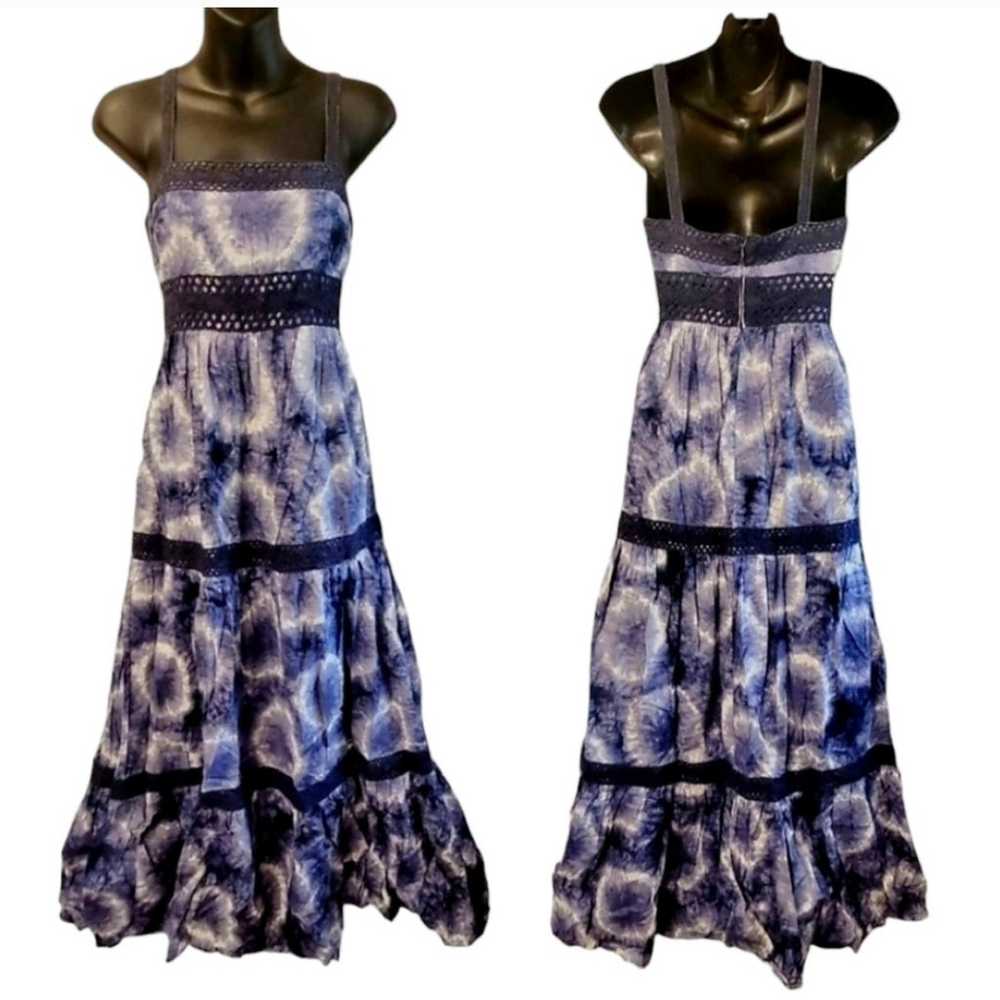 MICHAEL Michael Kors Crochet Tie Dye Maxi Dress S… - image 1