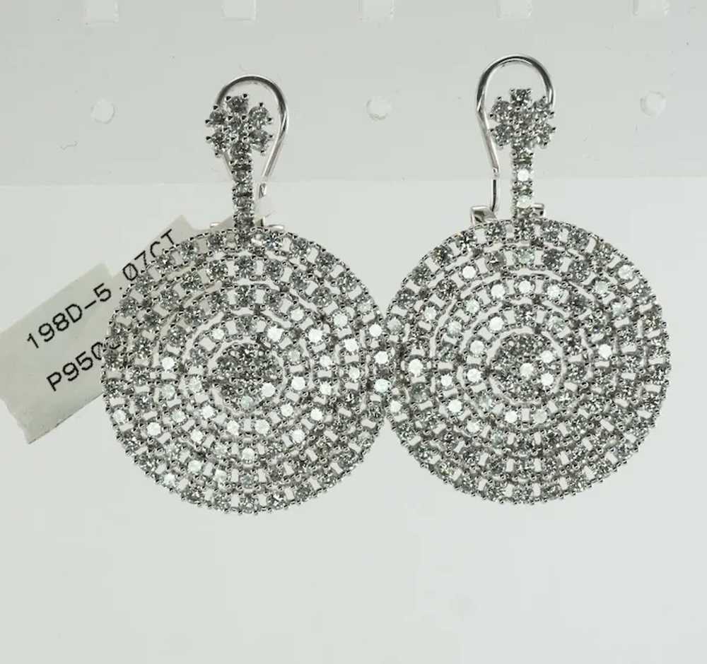 Diamond Earrings 14K White Gold Dangle Drop Geome… - image 2