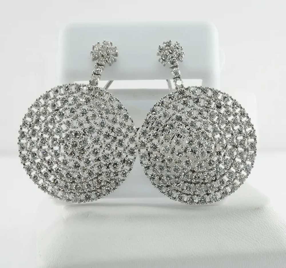 Diamond Earrings 14K White Gold Dangle Drop Geome… - image 4