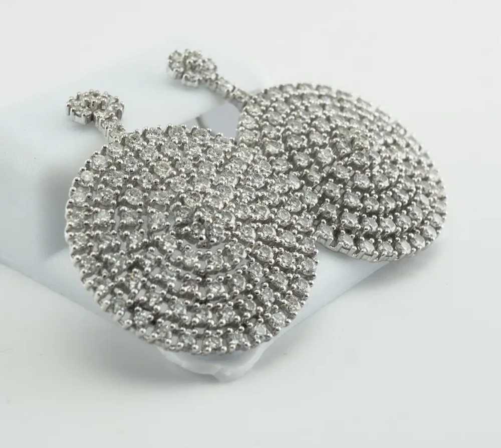 Diamond Earrings 14K White Gold Dangle Drop Geome… - image 5