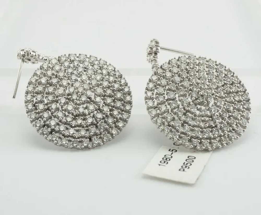 Diamond Earrings 14K White Gold Dangle Drop Geome… - image 9