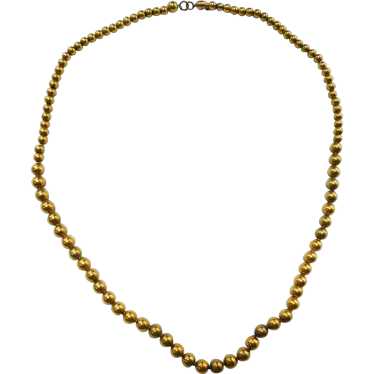 Antique 19th Century Gold Bead Necklace