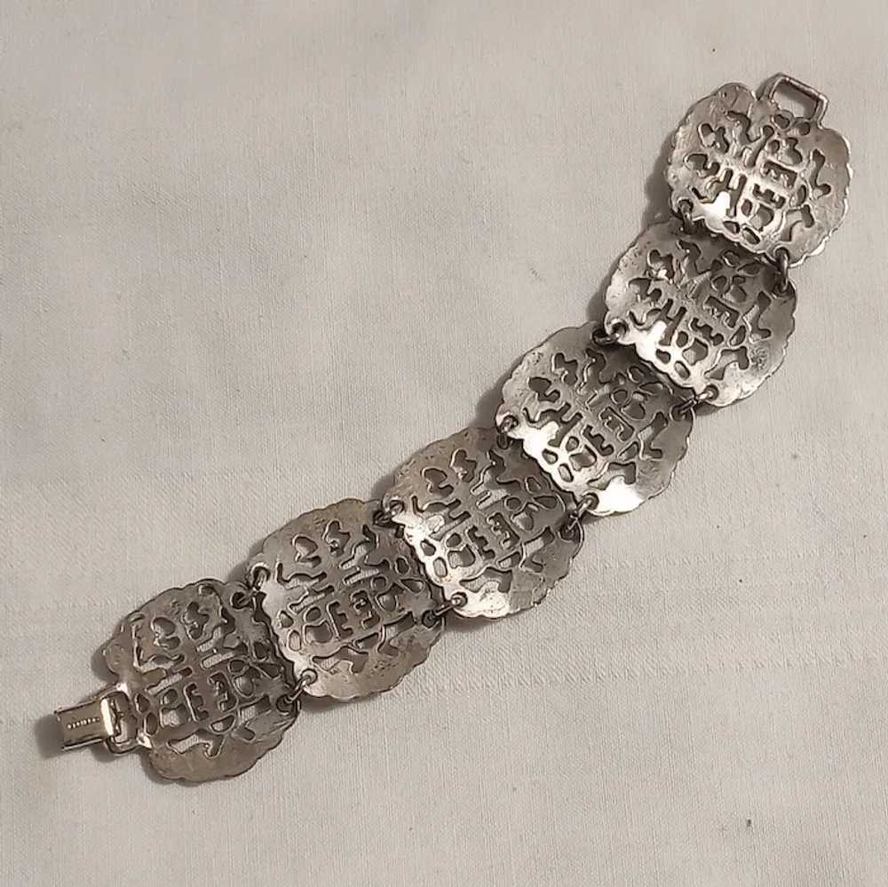 Napier Asian symbol plaques bracelet silver plated - image 4