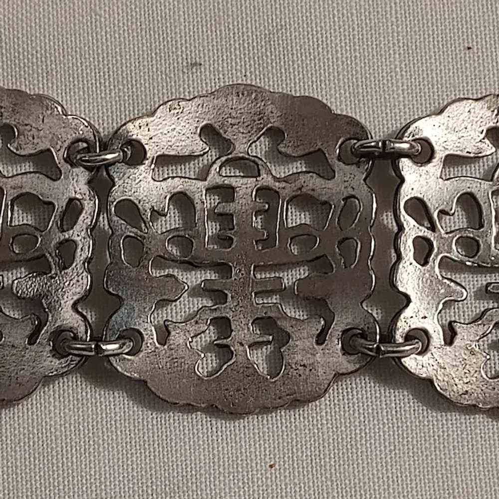 Napier Asian symbol plaques bracelet silver plated - image 5