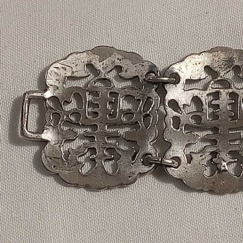 Napier Asian symbol plaques bracelet silver plated - image 6