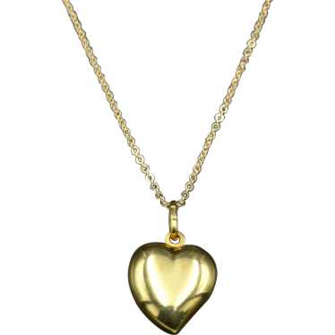 Vintage 14k Gold Heart Necklace - image 1