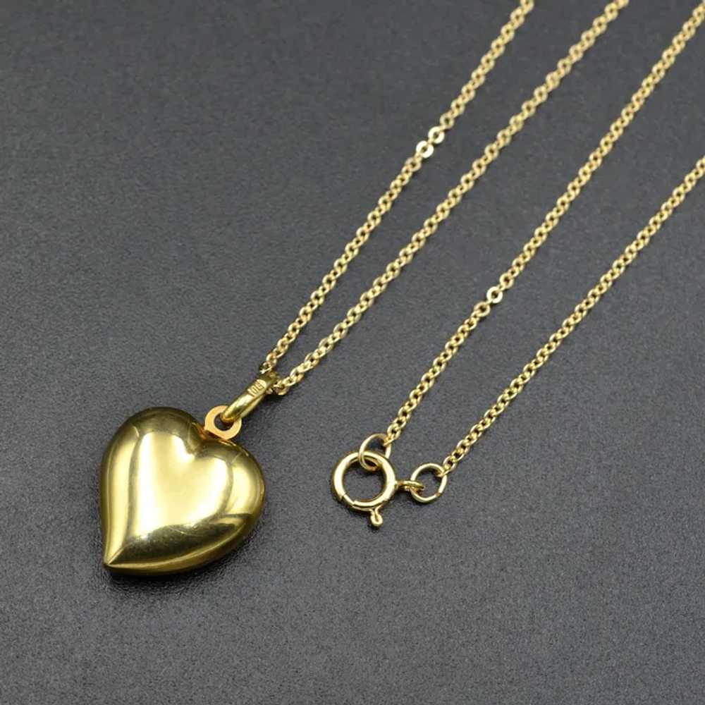 Vintage 14k Gold Heart Necklace - image 2