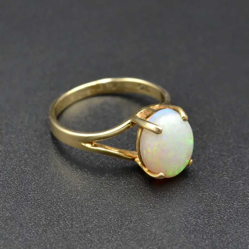 Vintage White Opal and 14k Gold Solitaire Ring - image 6