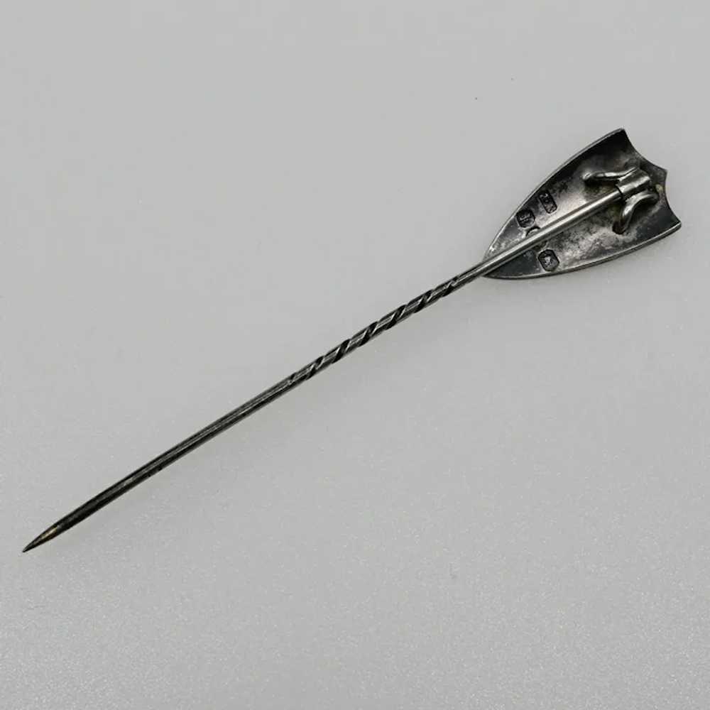 Victorian Sterling Silver Engraved Shield Stick P… - image 2