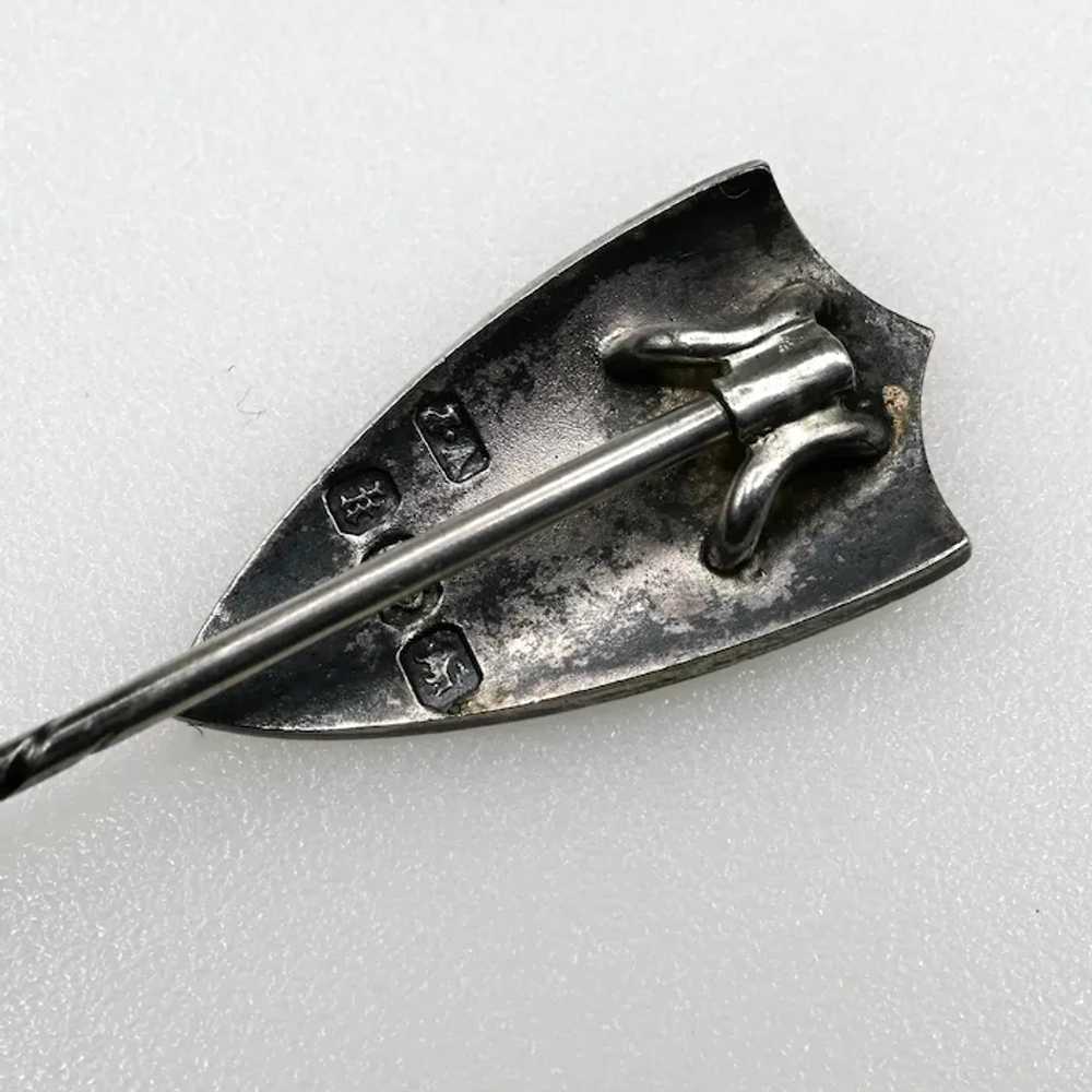 Victorian Sterling Silver Engraved Shield Stick P… - image 4