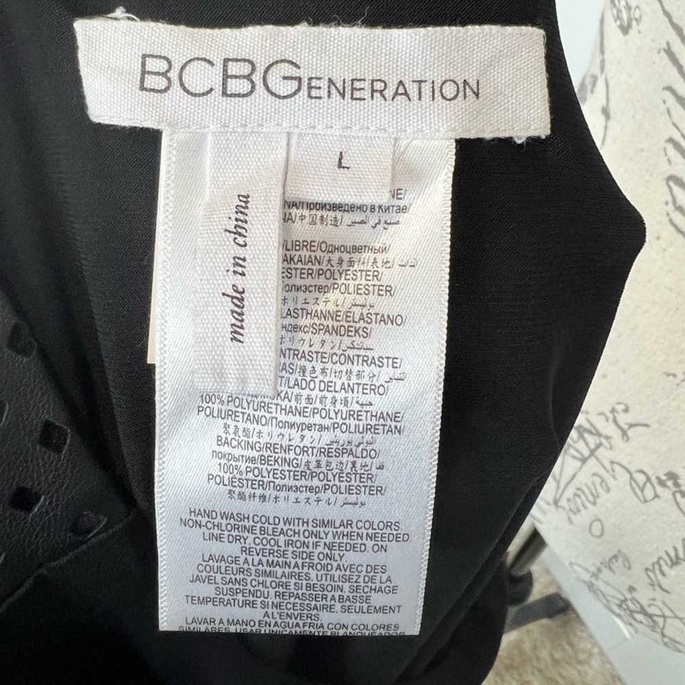 BCBGeneration Black Racer Back Maxi Dress Faux Le… - image 9