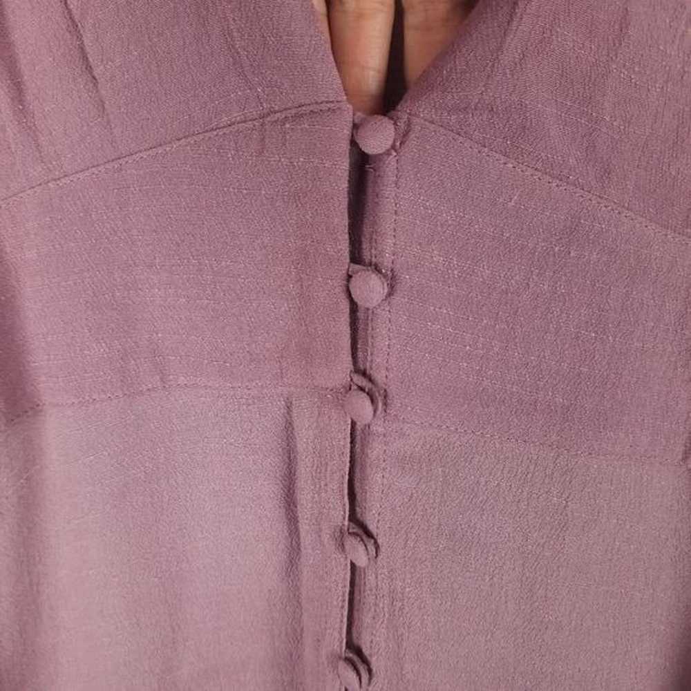 Free People Purple Short Sleeve Deep V-Neck Dress - image 9