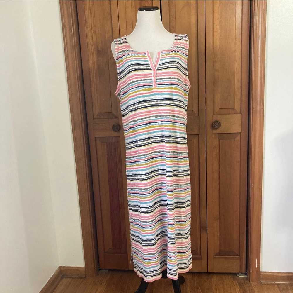 Talbots Striped Knit Pullover Dress, Size XL - image 1