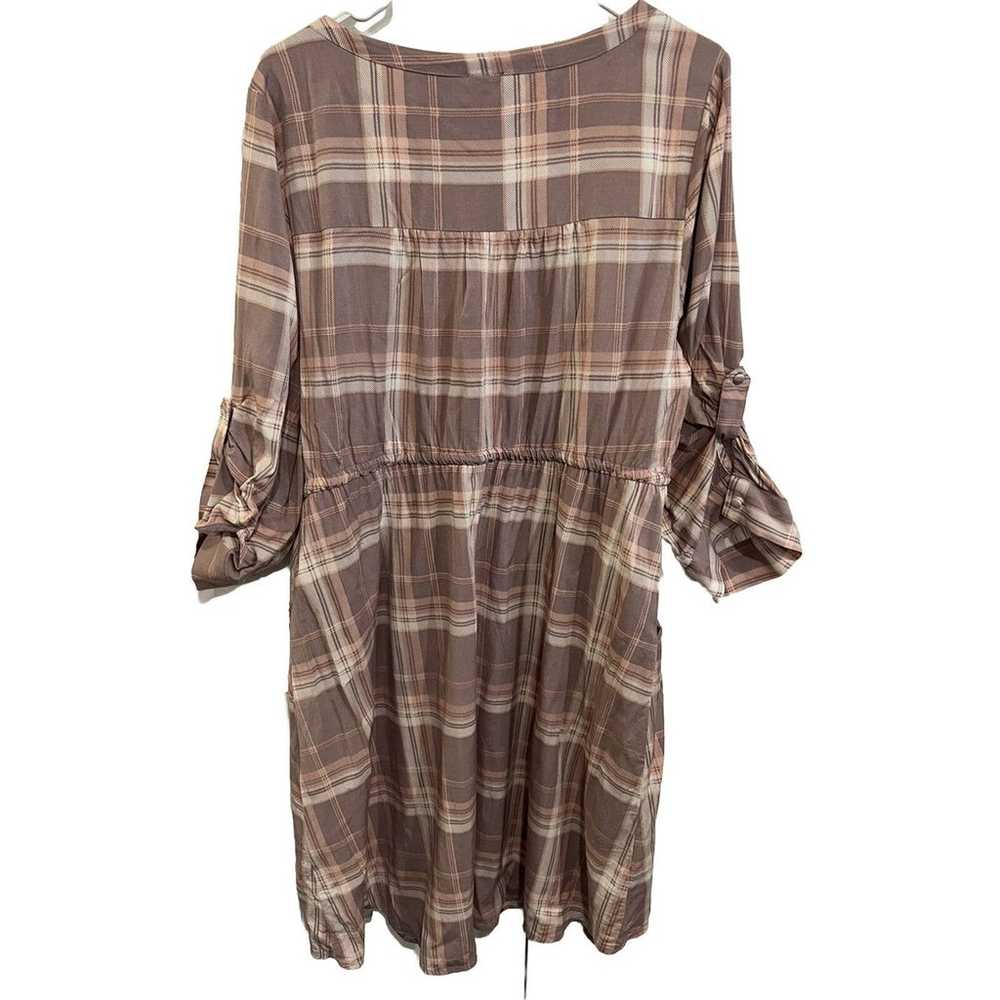 Torrid Mini Challis Zip Front Plaid Shirt Dress S… - image 2