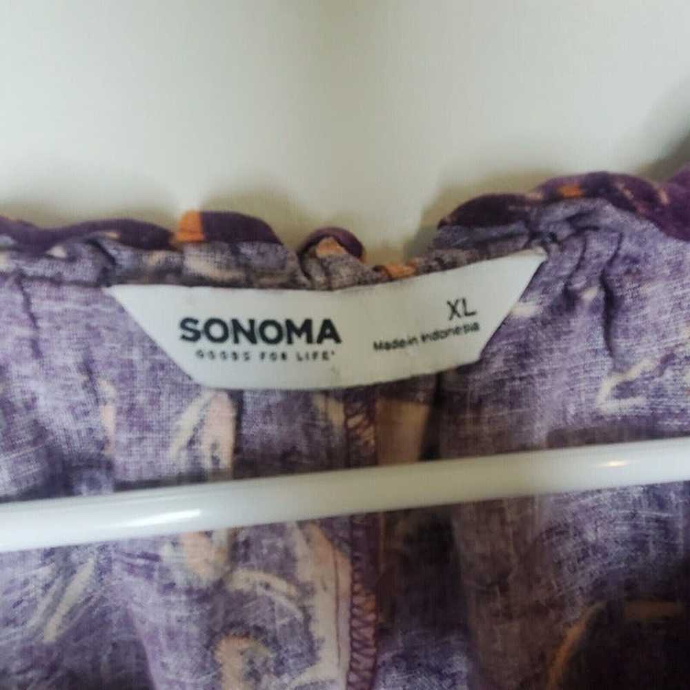 Sonoma Dress Women Size XL Purple Linen Blend Tie… - image 3