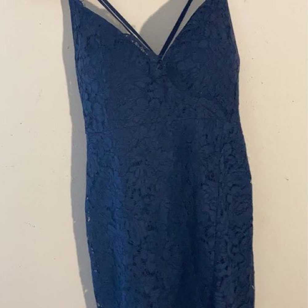 Navy Blue Lace Dress - image 3
