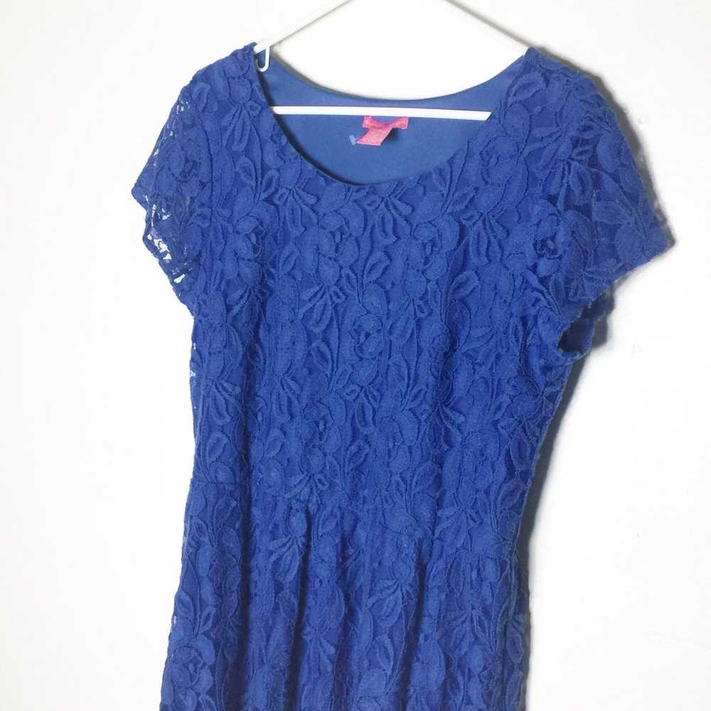 Sunny Leigh Blue Lace Midi Dress - image 4