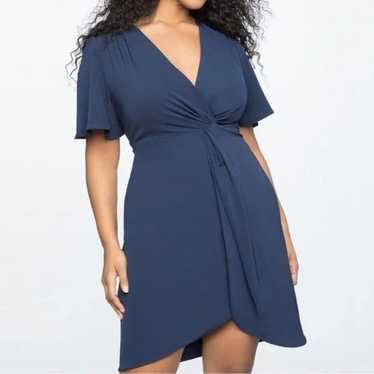 Eloquii Navy Twist Front Dress, Size 18 - image 1