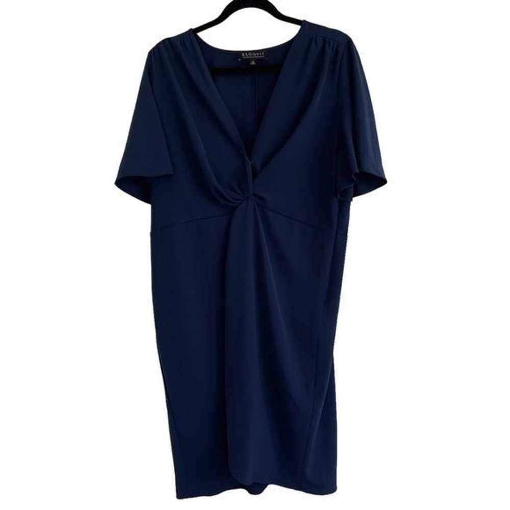 Eloquii Navy Twist Front Dress, Size 18 - image 2