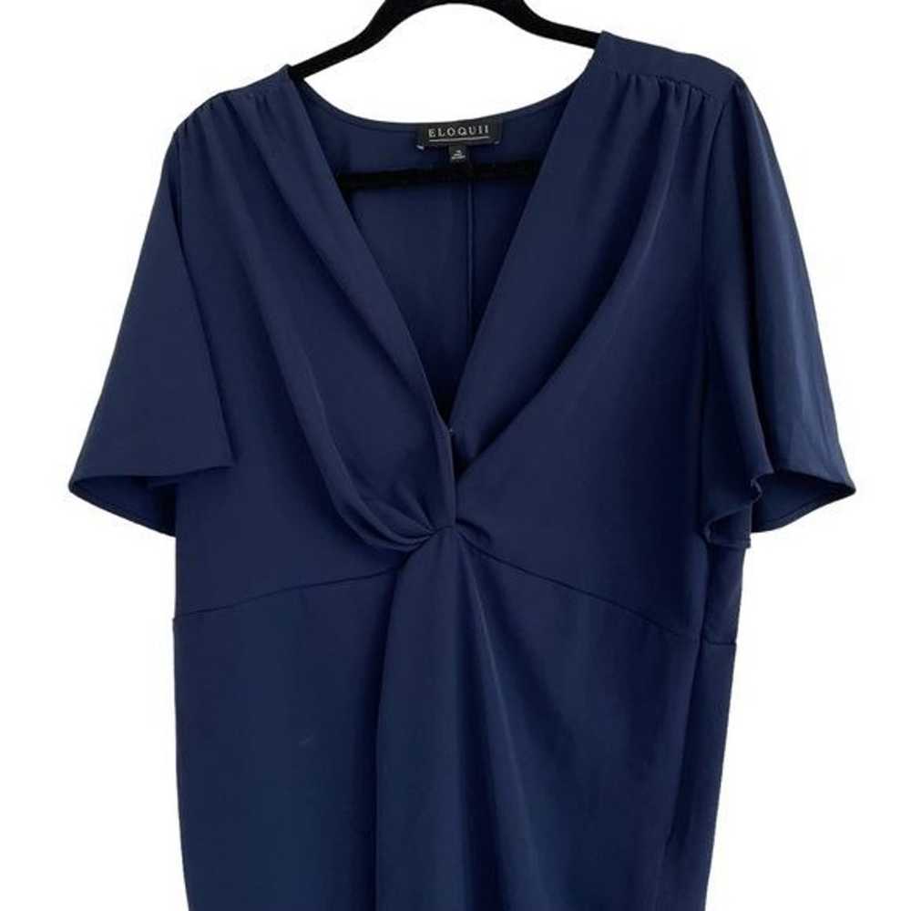 Eloquii Navy Twist Front Dress, Size 18 - image 3