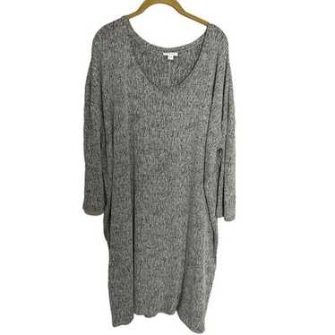 J Jill Linen Blend Gray Black Speckled Shift Dres… - image 1