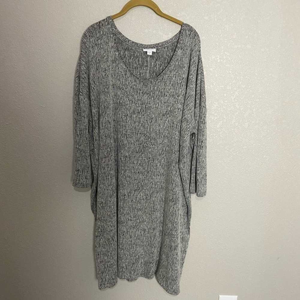 J Jill Linen Blend Gray Black Speckled Shift Dres… - image 3