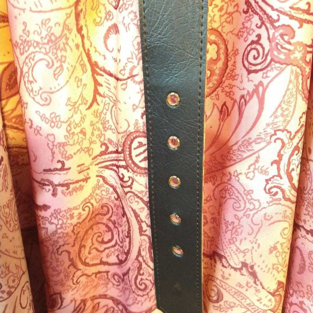 Vintage Vicki Wayne Pink Paisley Belted Shirt Dre… - image 5