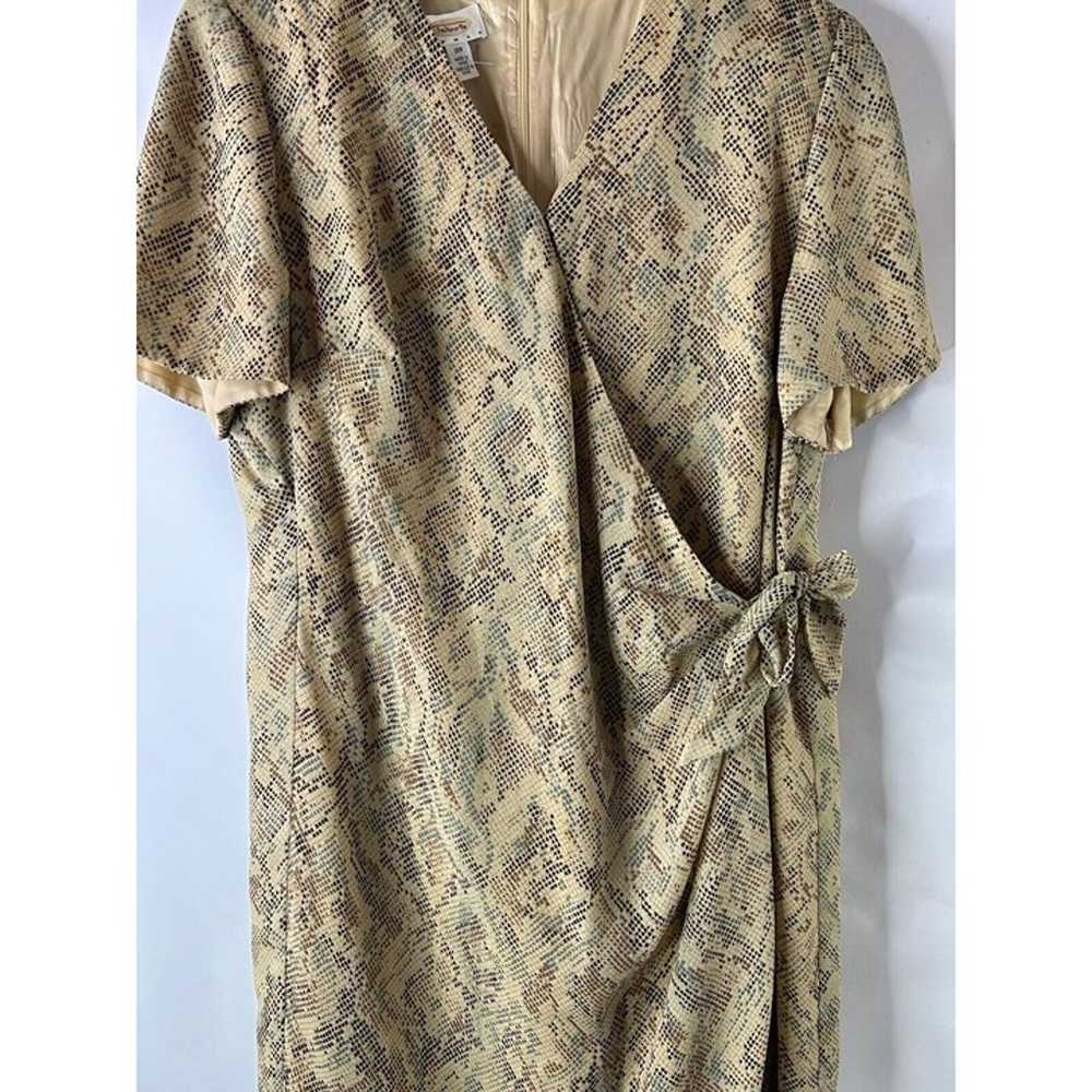 Talbots Womens 16W Short Sleeve Faux Wrap Ruched … - image 3