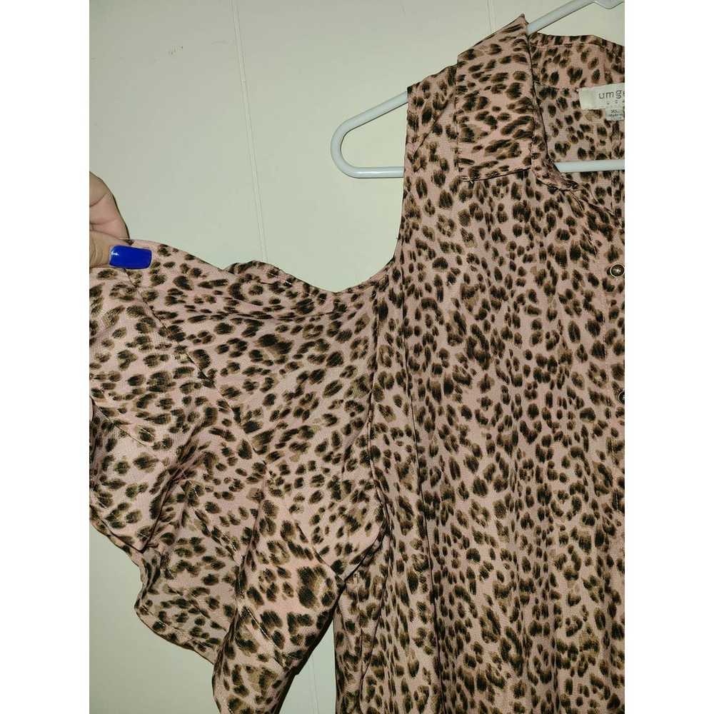 Umgee Fit & Flare Dress Womens XL Animal Print Bu… - image 4