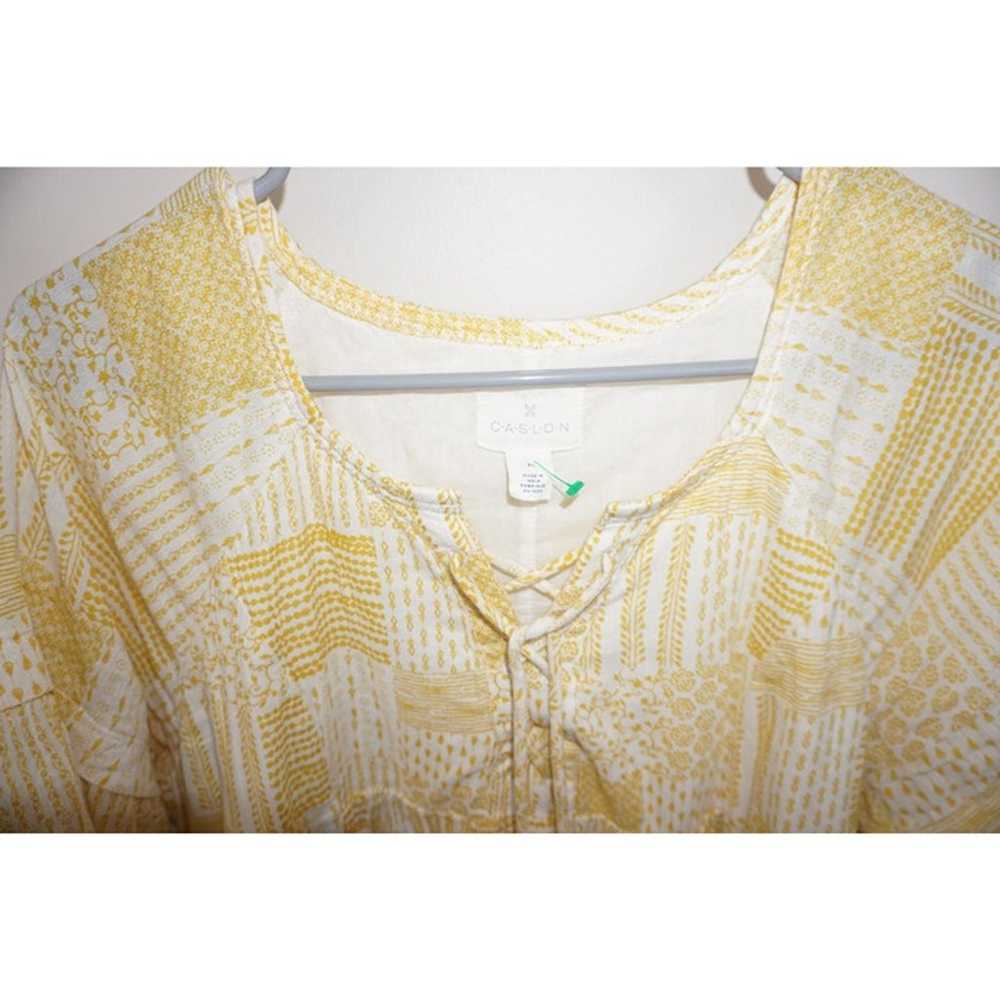 Caslon Tiered Dress Woman Size XL Yellow White La… - image 7