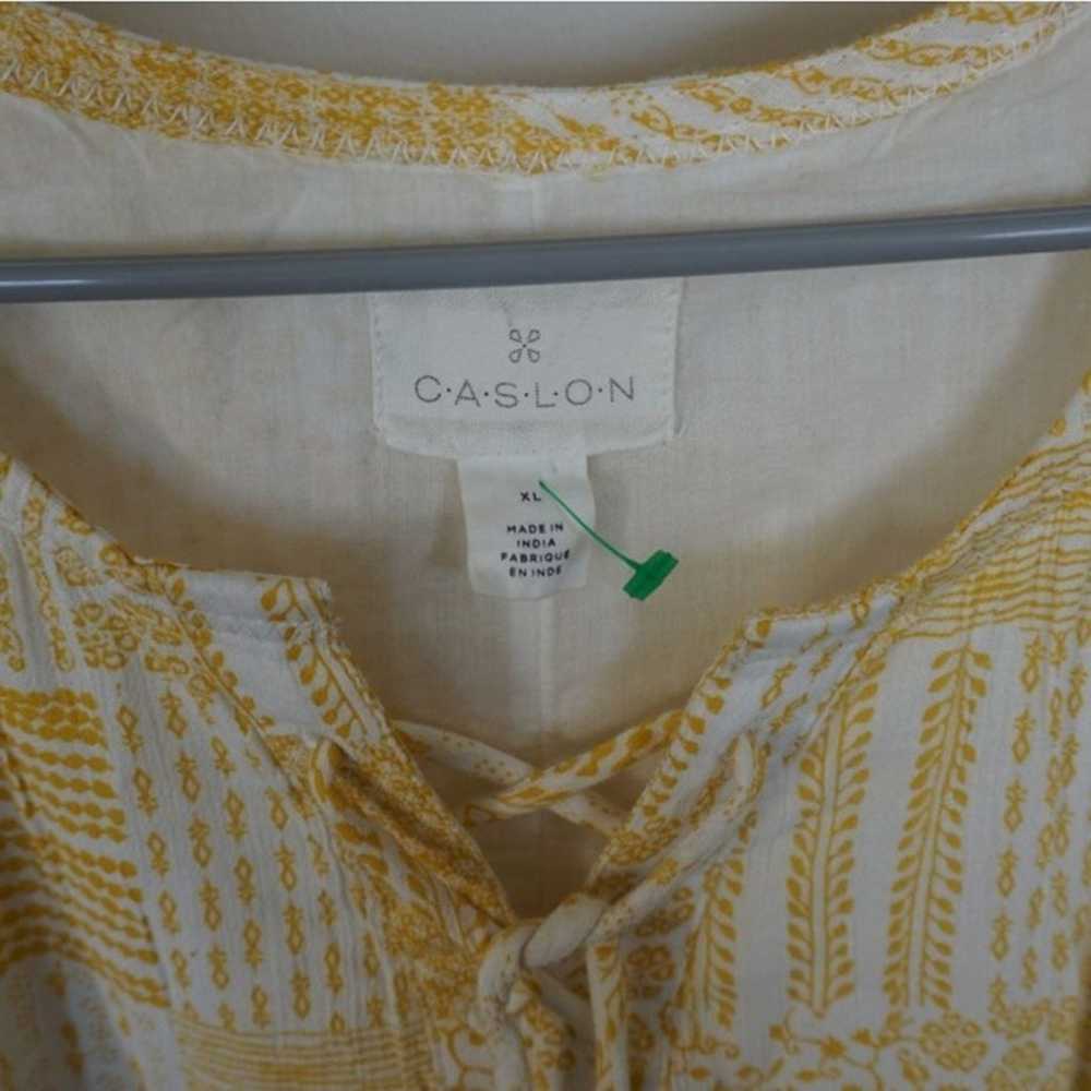 Caslon Tiered Dress Woman Size XL Yellow White La… - image 8