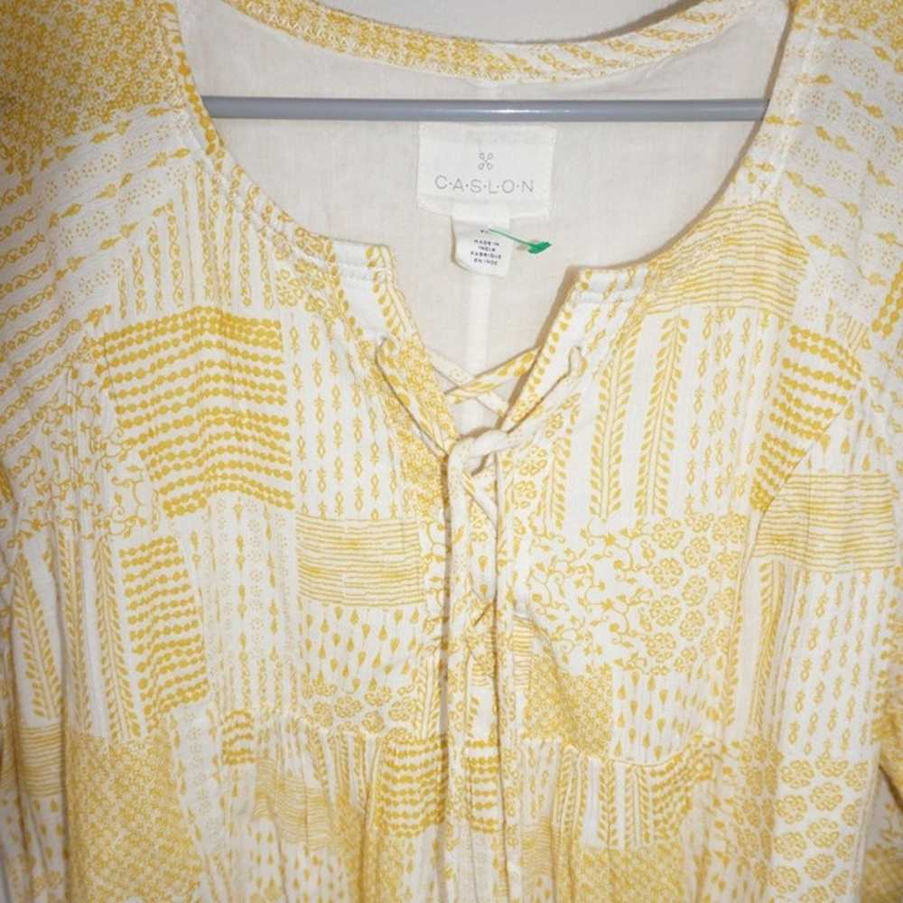 Caslon Tiered Dress Woman Size XL Yellow White La… - image 9