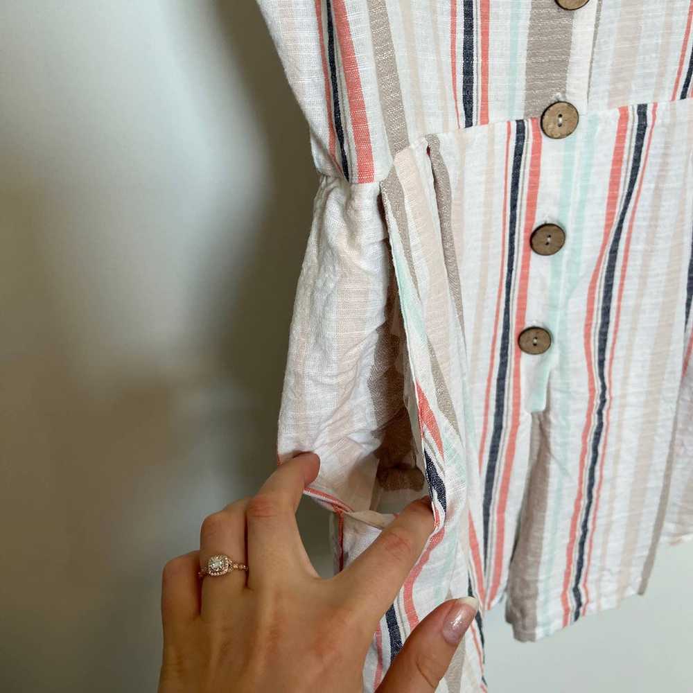 Lily Rose Romper Shorts Size XXL Striped Button-f… - image 4