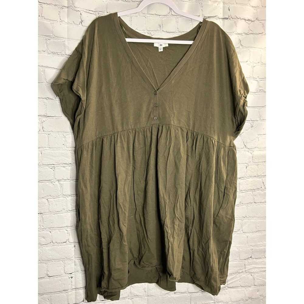 BP Women's Olive Green Babydoll Short Sleeve Dres… - image 2