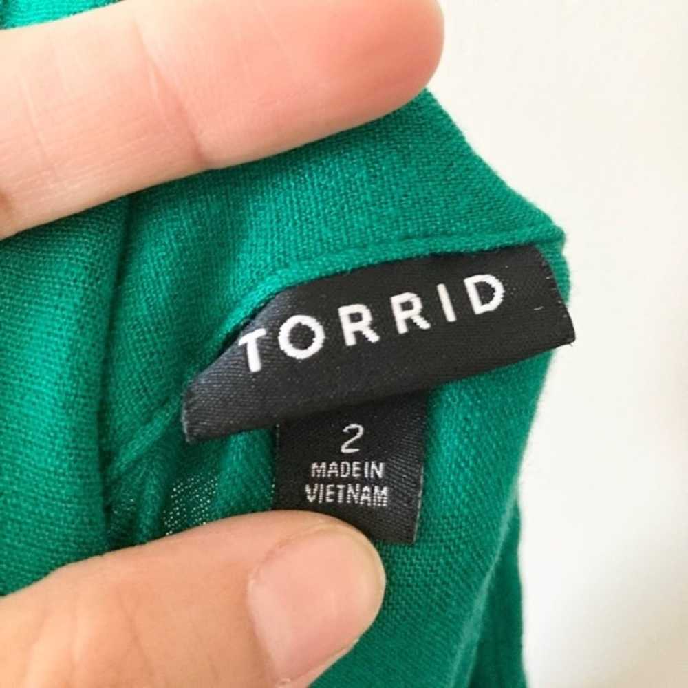 Torrid Green Button Up Long Sleeve Dress Size 2X - image 4