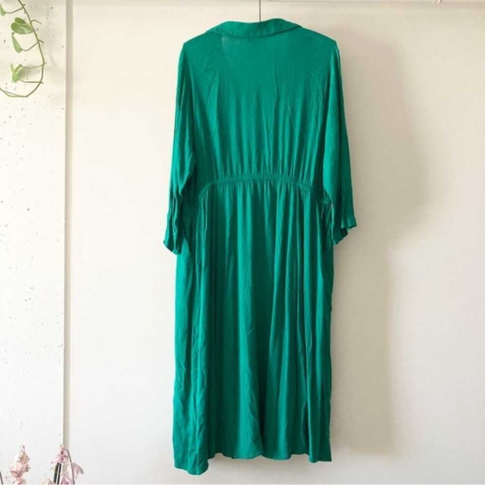 Torrid Green Button Up Long Sleeve Dress Size 2X - image 5