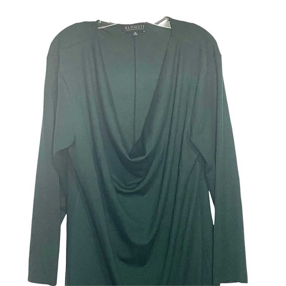 Eloquii Woman's Plus Sz 20 Deep Green V-neck Long… - image 3