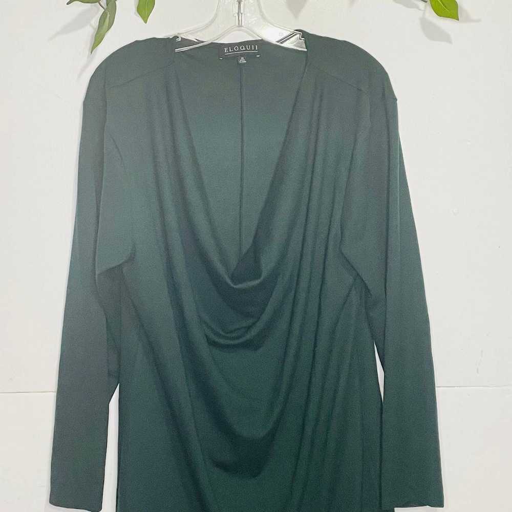 Eloquii Woman's Plus Sz 20 Deep Green V-neck Long… - image 8