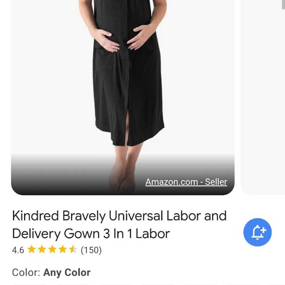 Black labor and delivery dress with pockets 1x-2x - image 1