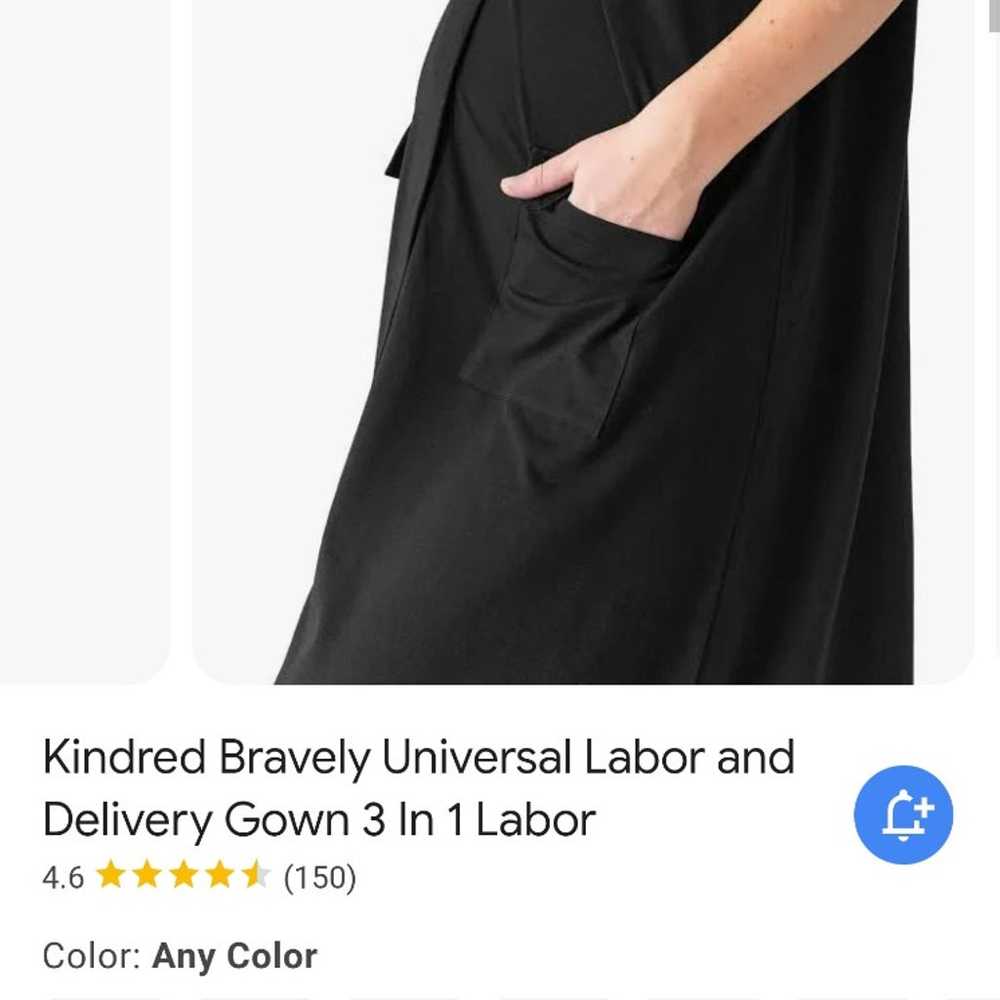 Black labor and delivery dress with pockets 1x-2x - image 2