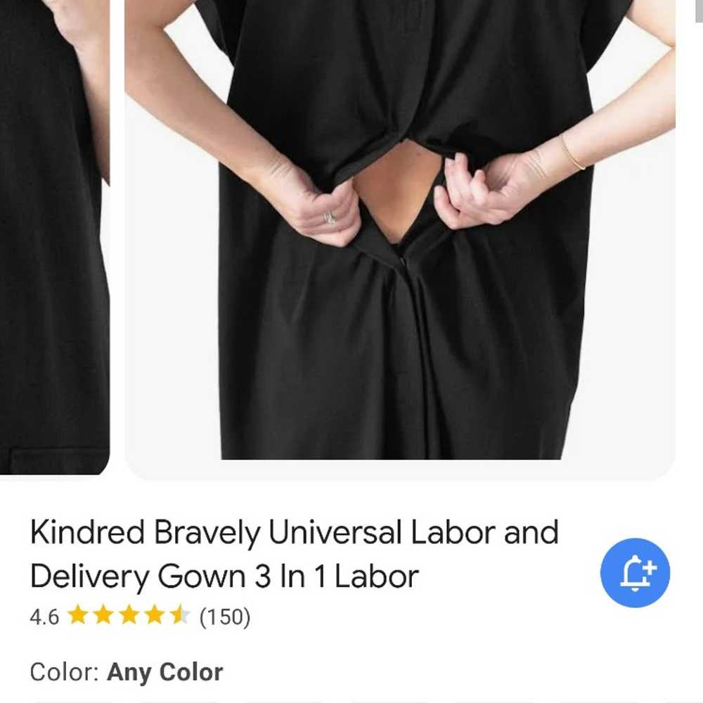 Black labor and delivery dress with pockets 1x-2x - image 3