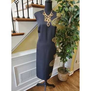 Maya Brooke Black Yellow Dress Size 20W - image 1