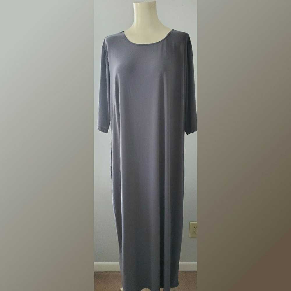 Tiana B. Gray Polyester Knit Maxi Dress - image 1
