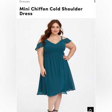 Torrid Mini Chiffon Cold Shoulder Dress